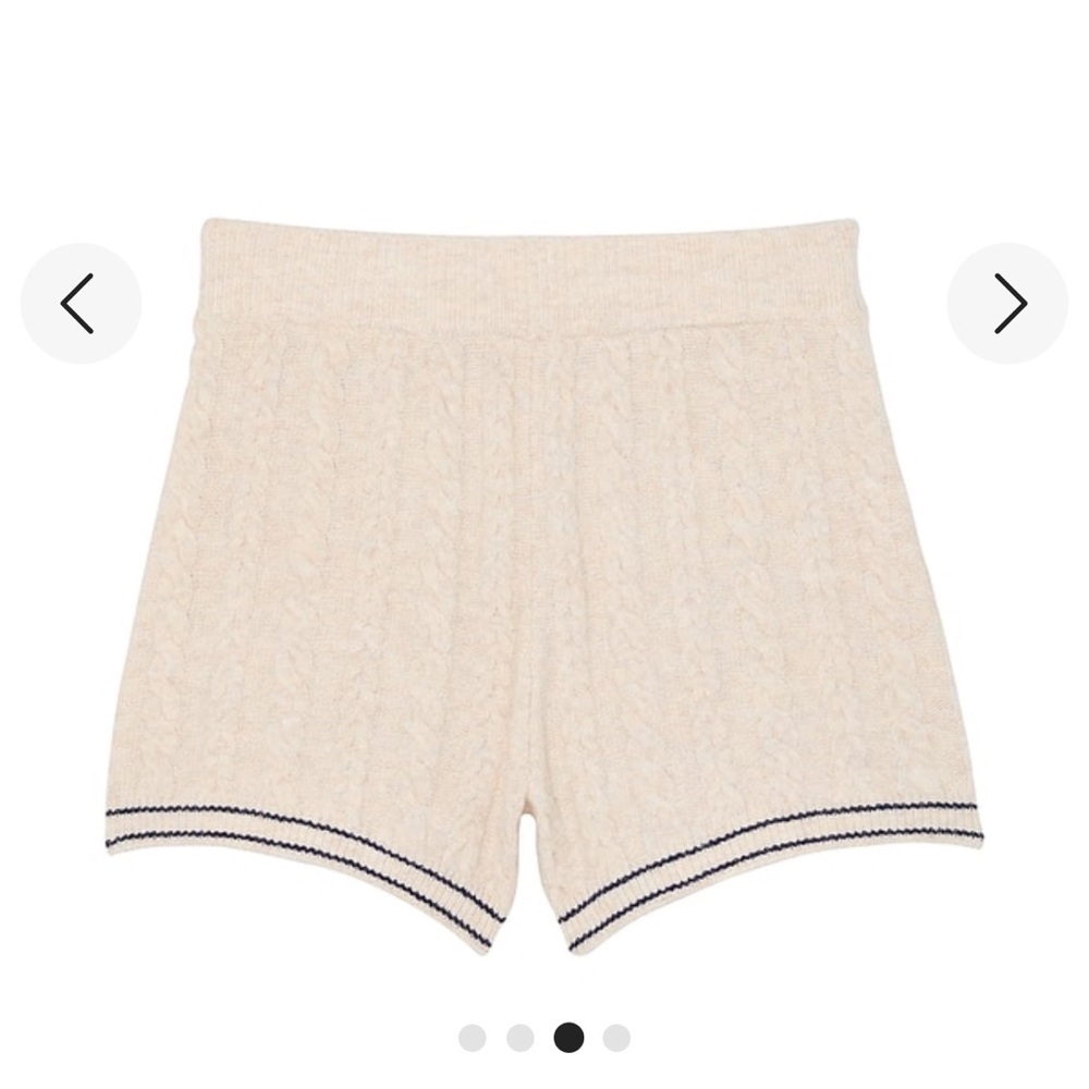 PINK COLLEGIATE CABLE-KNIT SHORTS